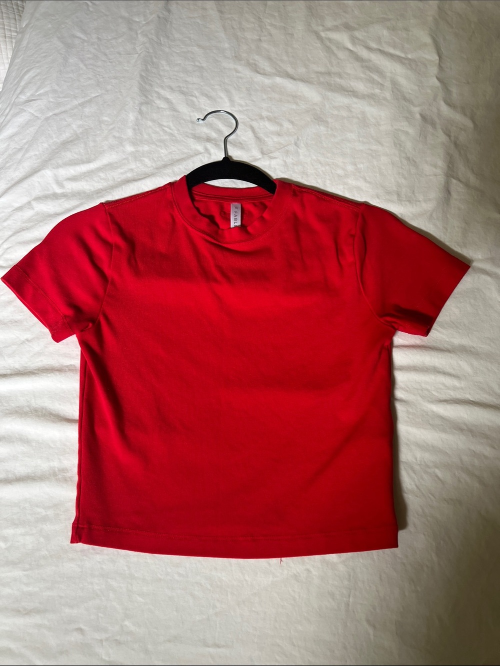 Fabletics Bold Red Crewneck Short Sleeve Tee